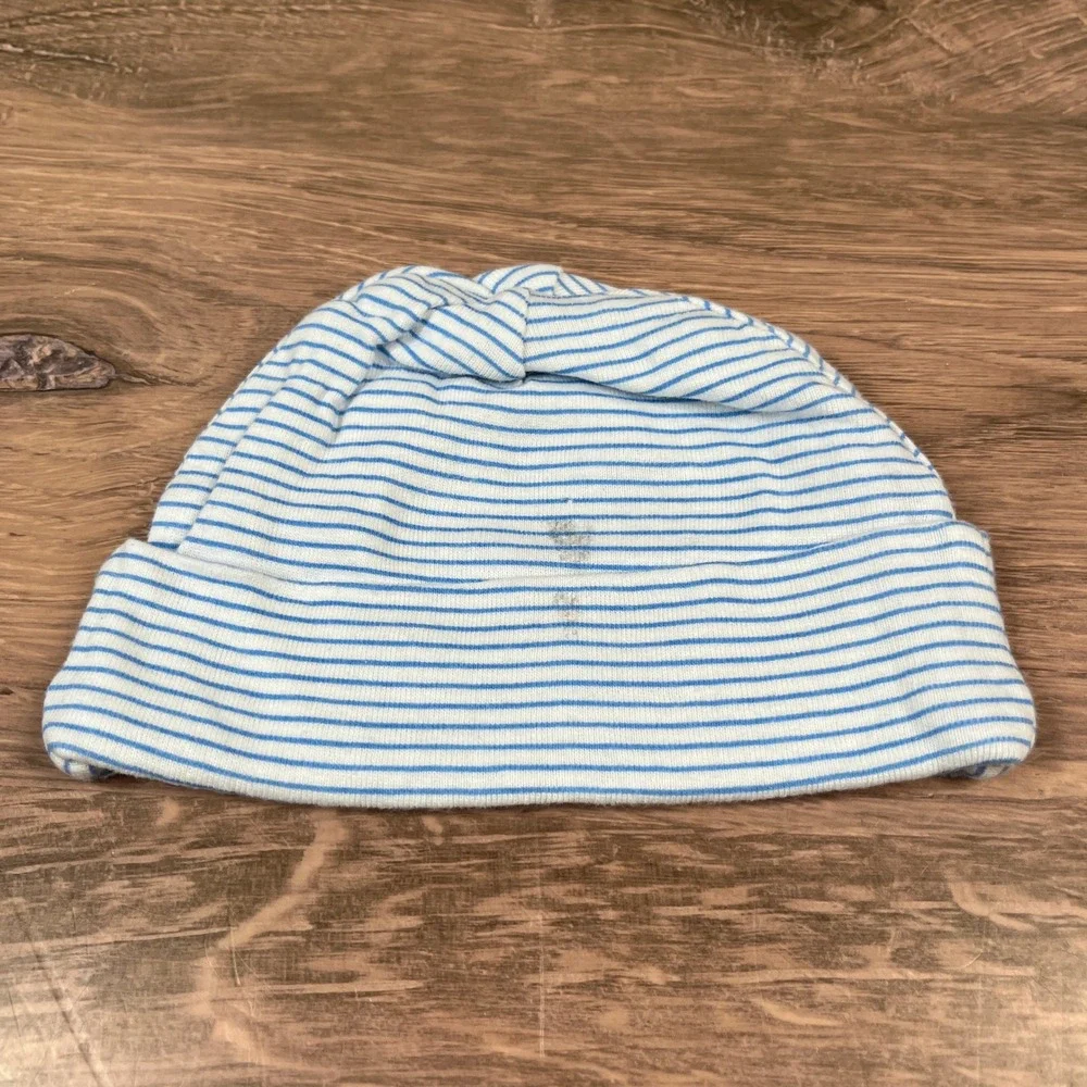 Disney Carter's Gerber Beanie Lot Kids NB 0-6M Blue Gray Striped Baby Hat 3pk